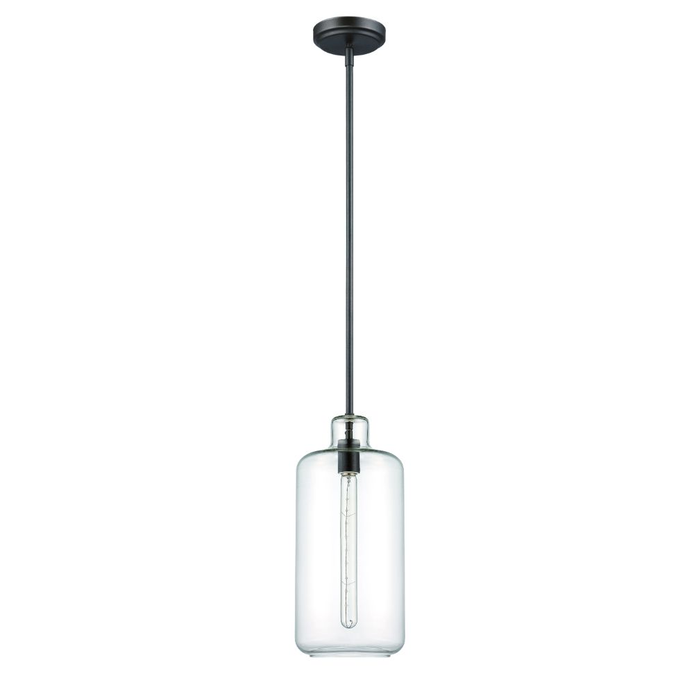 Craftmade P430ESP1 1 Light Mini Pendant with Rods in Espresso with Clear Glass